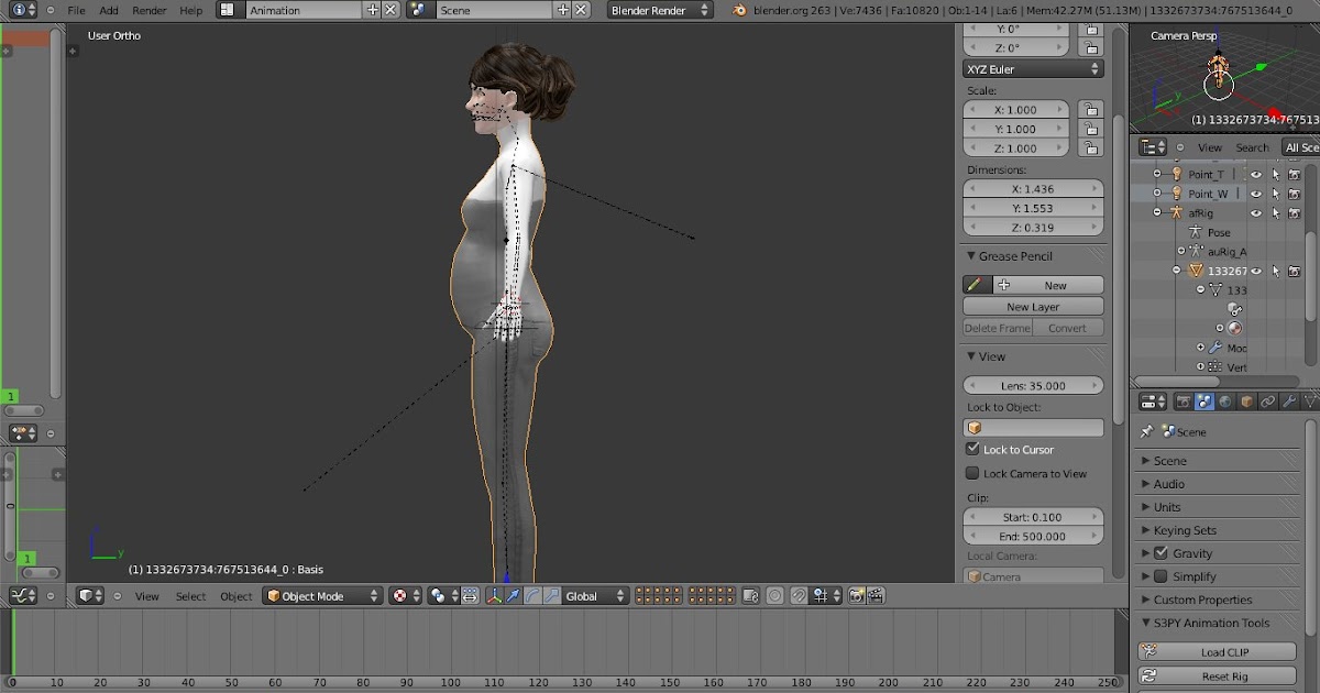 Poses galore Blender pregnancy rig