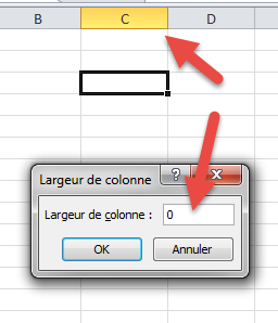 largeur de colonne=0 largeur de colonne=0