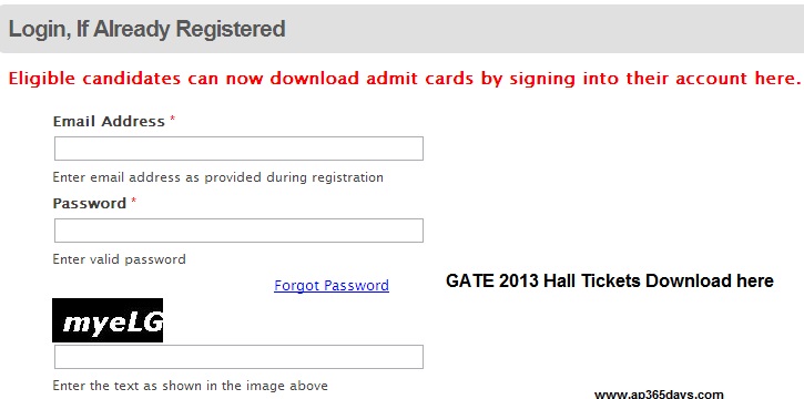 gate admit card