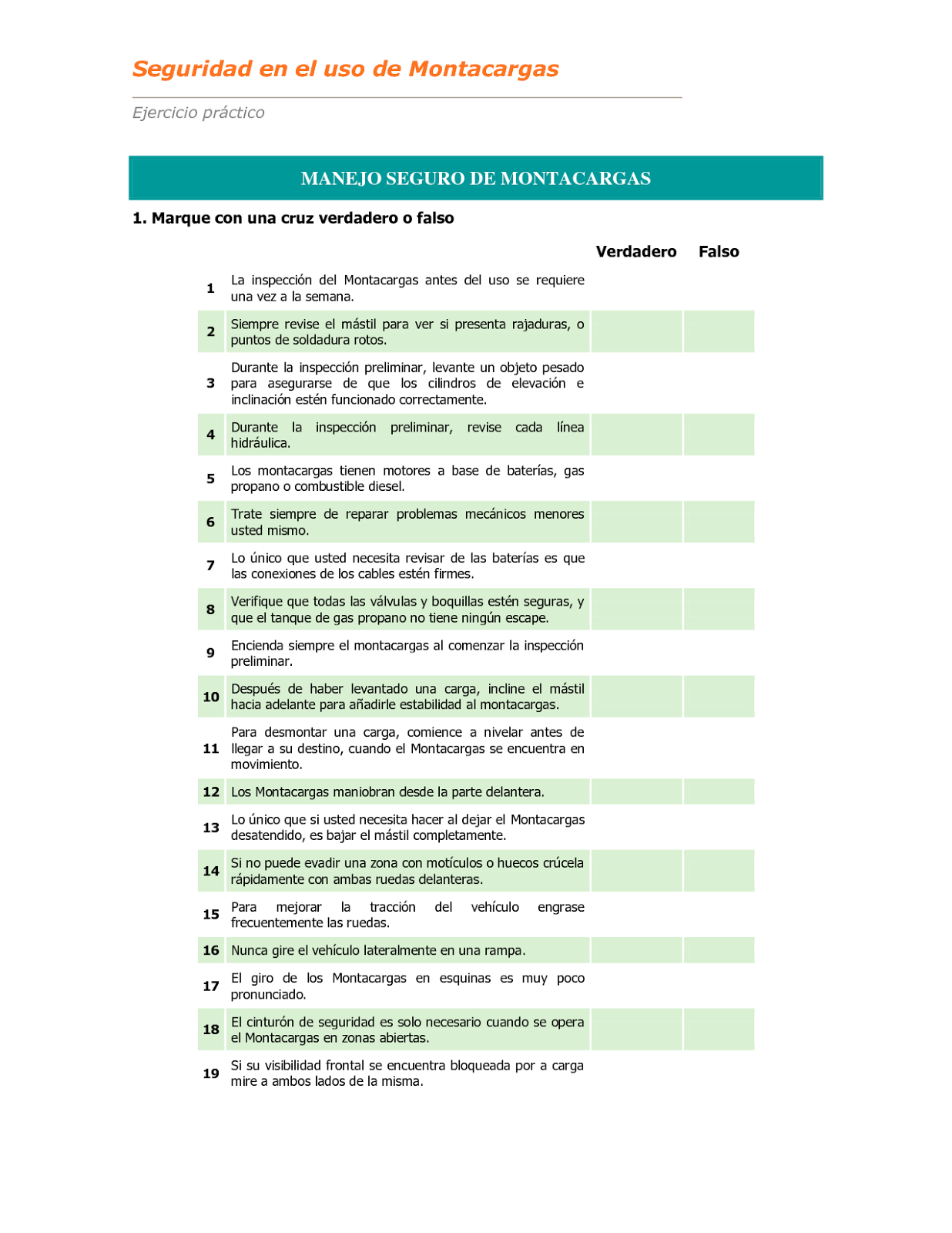 ESTADÍSTICA EJEMPLOS DE CHECKLIST (HOJA DE CONTROL)