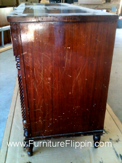 Flame Mahogany Lion's Head Buffet Makeover By Furniture Flippin'