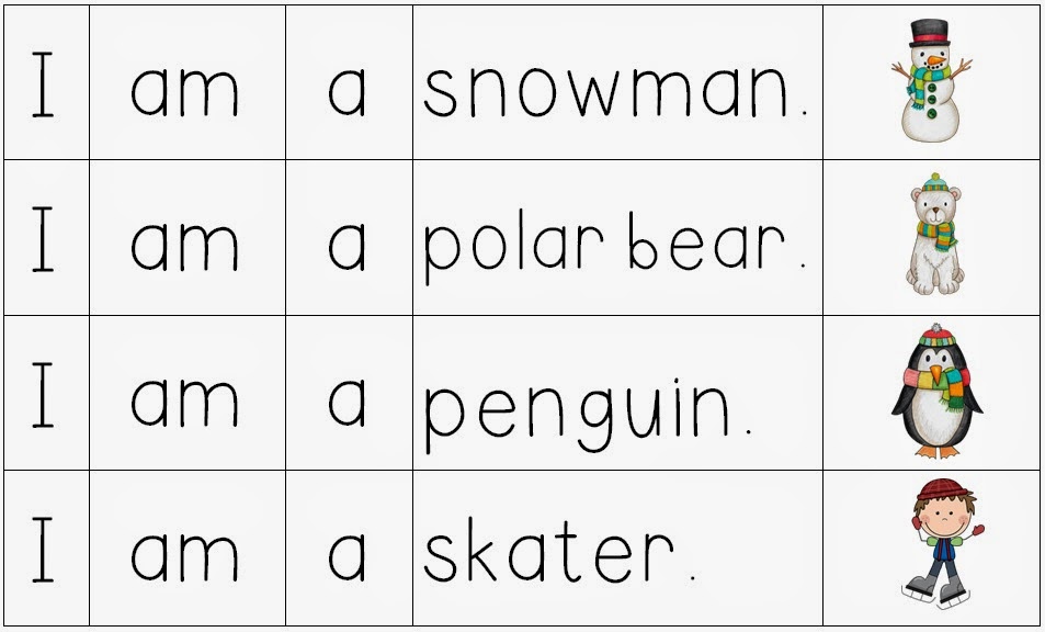 Making and Writing Winter Sentences for Kindergarten {vocab & sentence work}