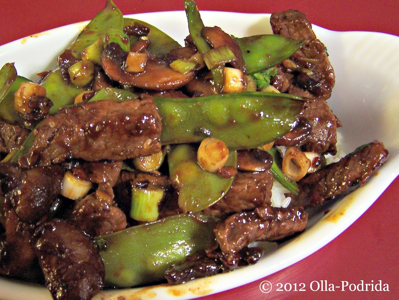 OllaPodrida Beef, Shiitake, and Snow Pea StirFry