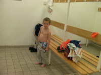 changing for swimming lesson