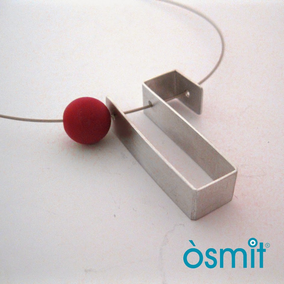 colgante artesanal osmit joyas penjoll alumini vermell osmit joies