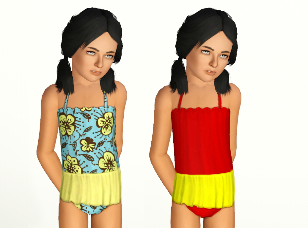 Ruffle Skirt One Piece Bathing Suit NyGirl Sims