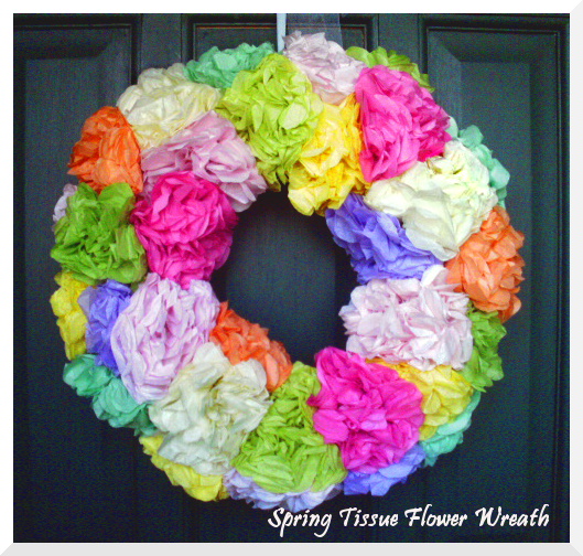 Jen's Happy Spot Spring Tissue Paper Flower Wreath