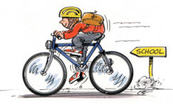 Cartoon Man Cycling