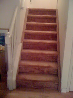 red oak stair tread renovation, Sayreville, NJ