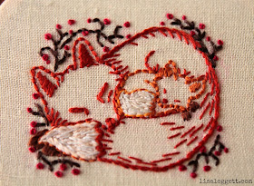 Mama & Baby Fox Embroidery by Lisa Leggett