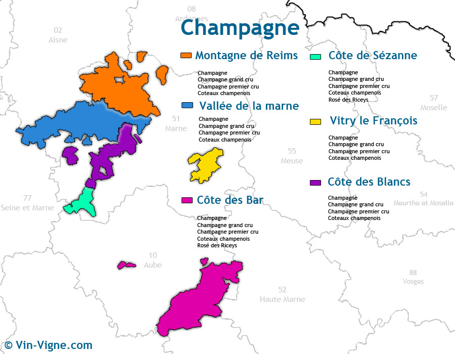 Todas as regiões francesas Champagne Parte 4 AOC Coteaux