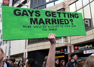 Gays getting married? Next we'll be allowed to vote and pay taxes!