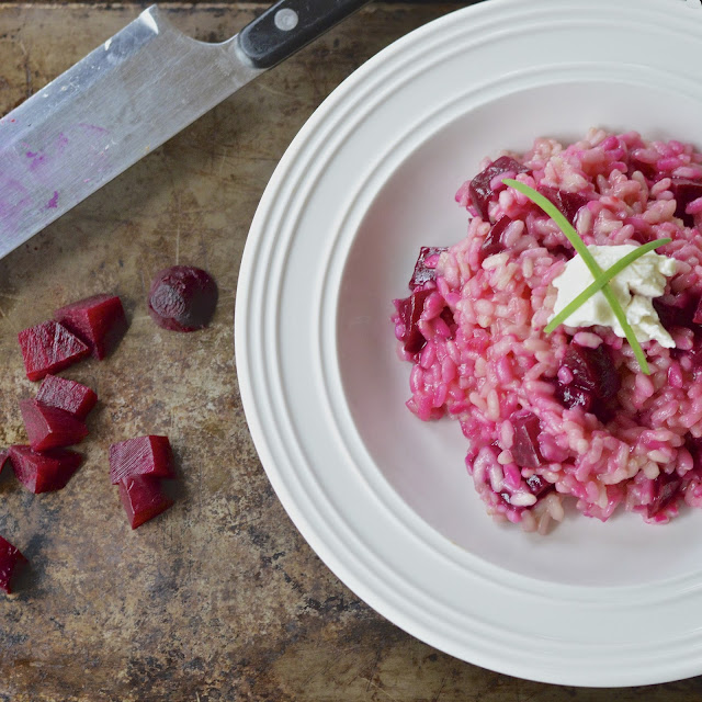 Beet Risotto with Goat Cheese Virtually Homemade Beet Risotto with