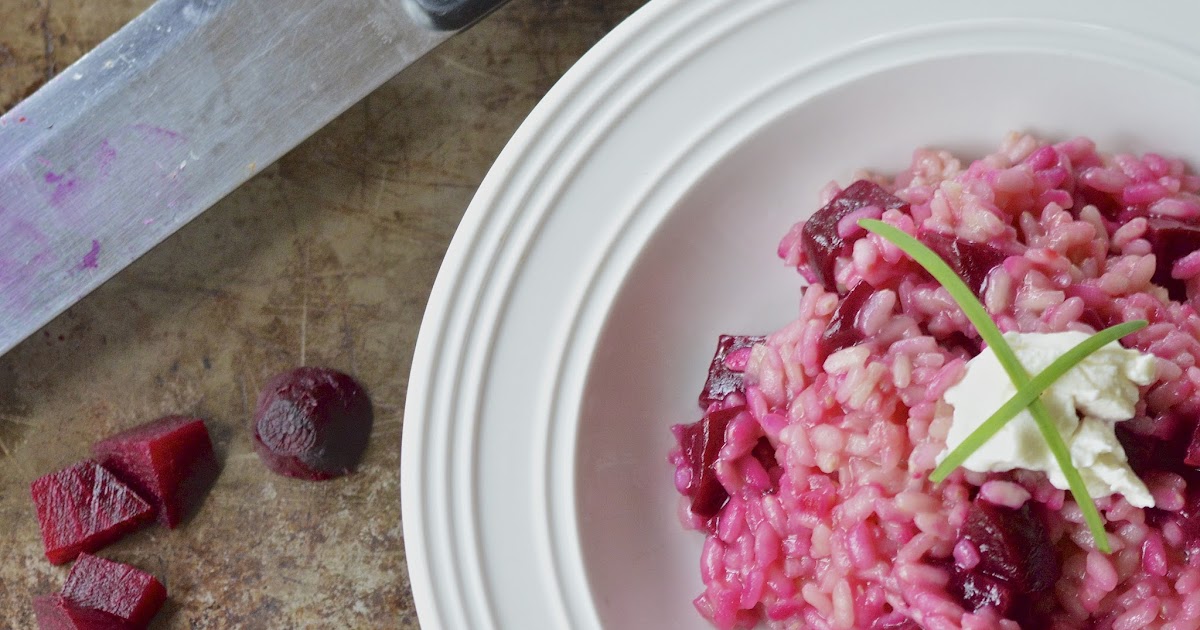 Beet Risotto with Goat Cheese Virtually Homemade Beet Risotto with