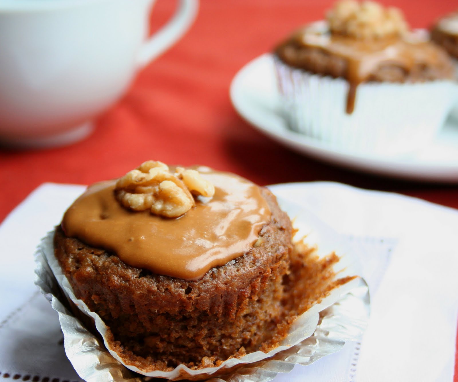 Coffee Walnut Muffins with Coffee Glaze (Low Carb and Gluten Free