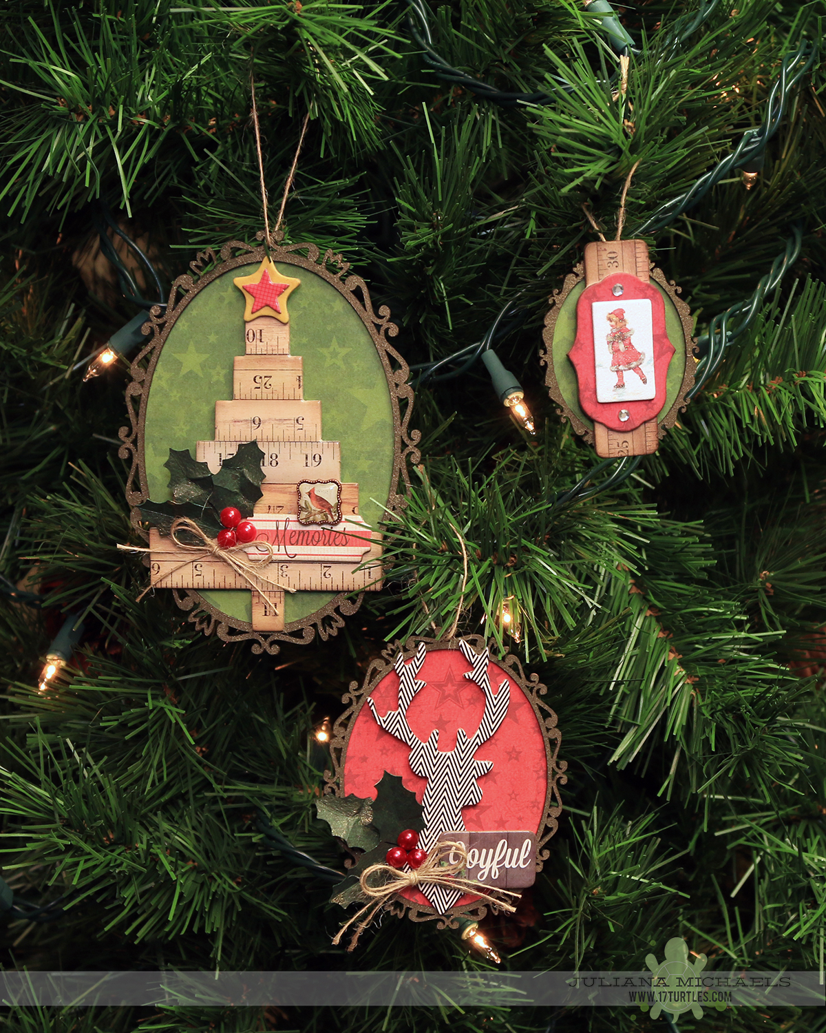 Handmade Christmas Ornaments  BoBunny & Leaky Shed Studio  17turtles