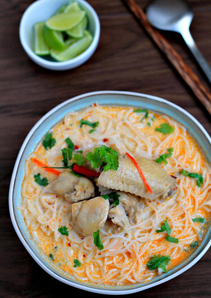 my bare cupboard Thai coconut chicken noodle soup