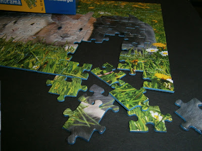Easter rabbit bunny jigsaw puzzle pieces