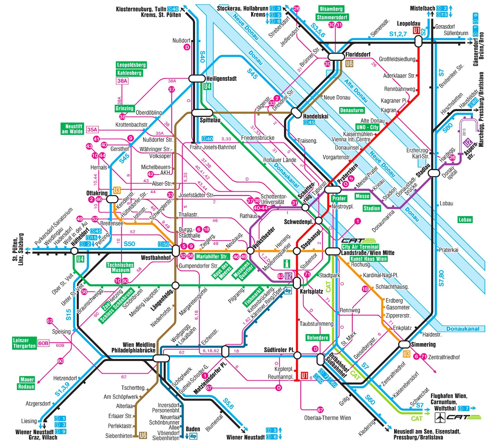 Vienna's Blooming Apartment維也納繁花小民宿 Vienna Metro Map維也納地鐵圖