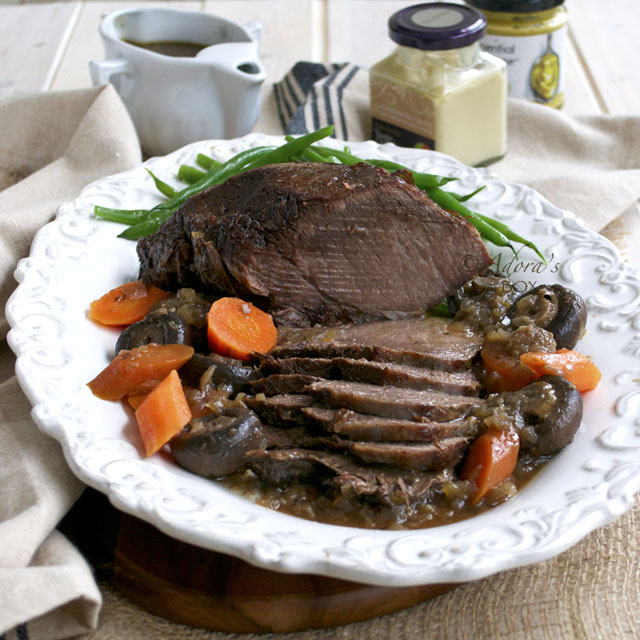 Adora's Box POT ROAST BEEF WITH RED WINE AND MUSHROOMS