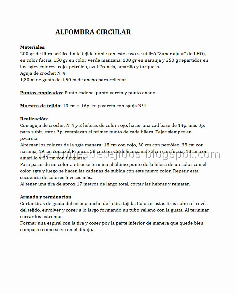 Alfombra Circular | Tejiendo con Palillo y Crochet