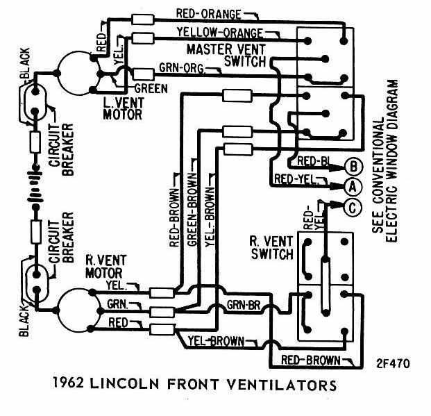 Lincoln 1962 Front Ventilators Wiring Diagram