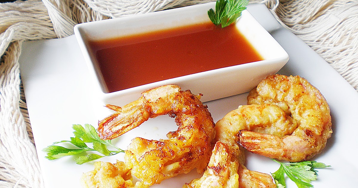 Blog de cuina de la dolorss Gambas en tempura con salsa agriducle