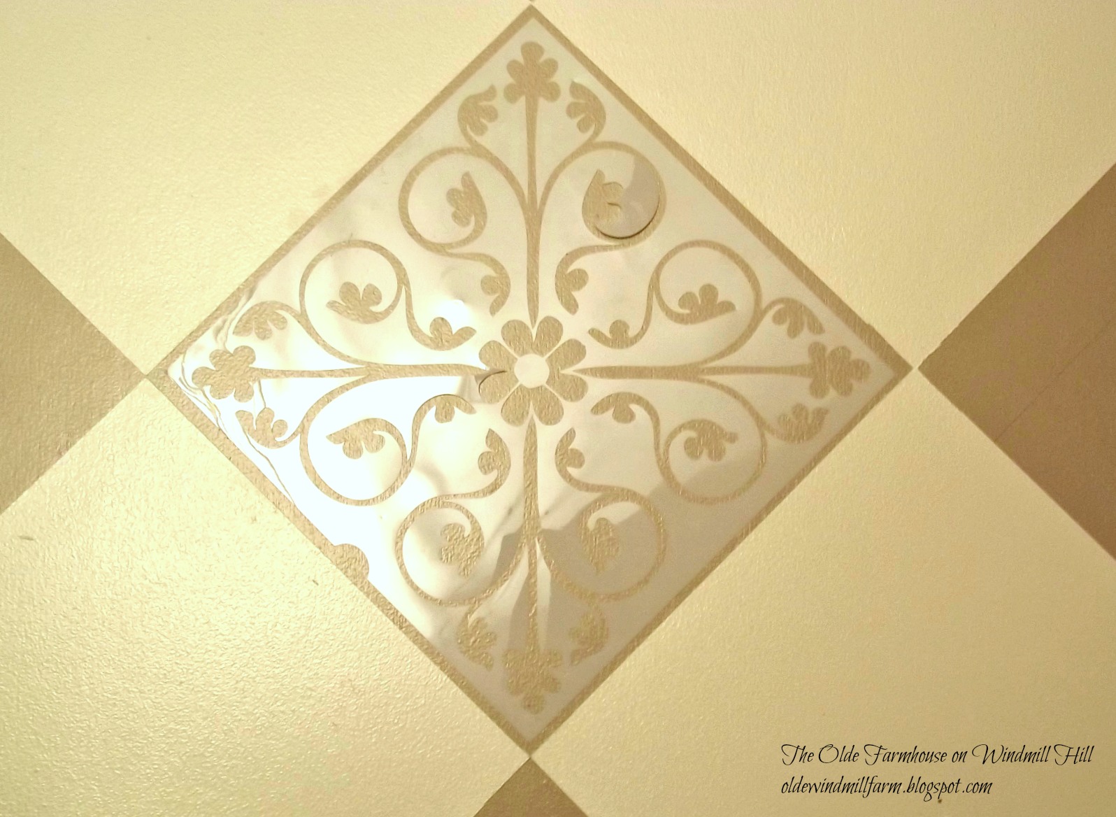 The Olde Farmhouse on Windmill Hill Bathroom Update 3 Painted Floor