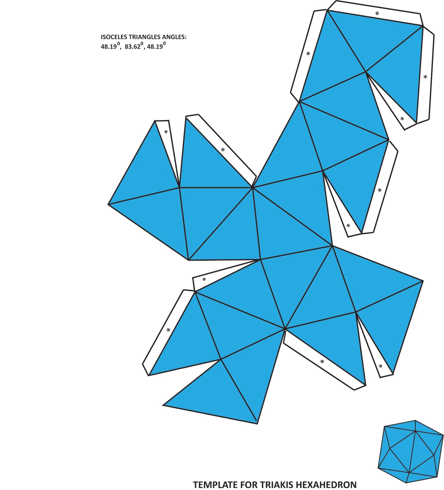 Hexahedron Template with mathematics archimedean duals the catalan