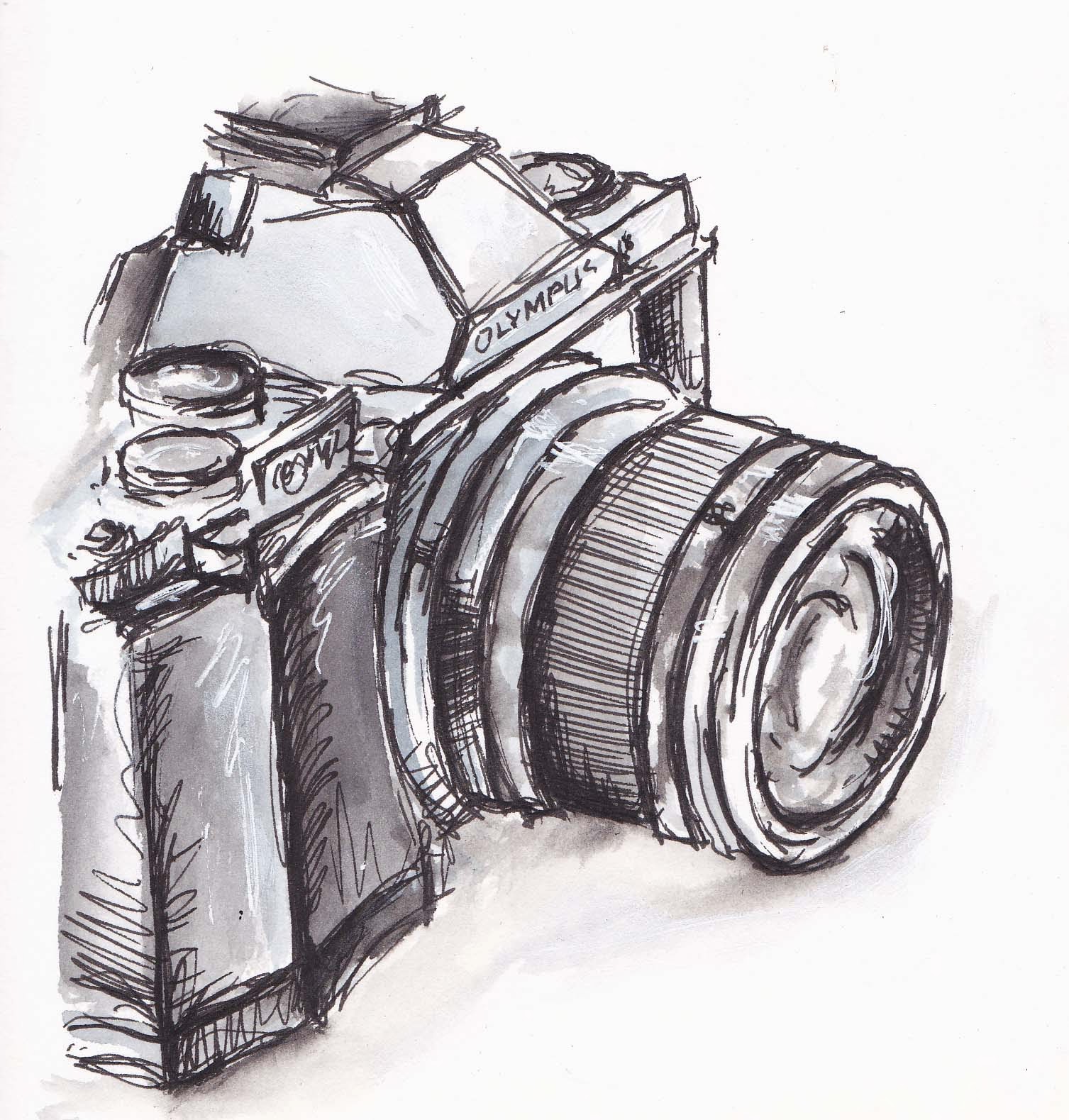 Retro Camera Drawing