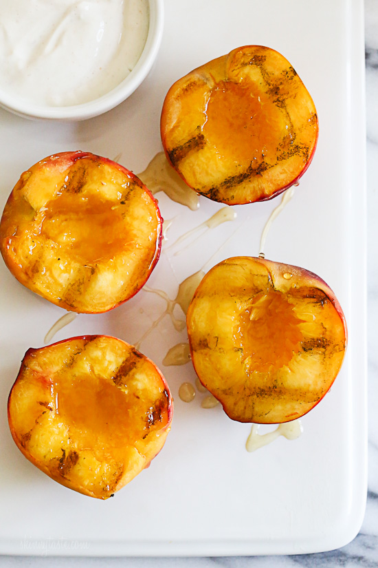 Grilled Peaches With Honey and Yogurt Skinnytaste