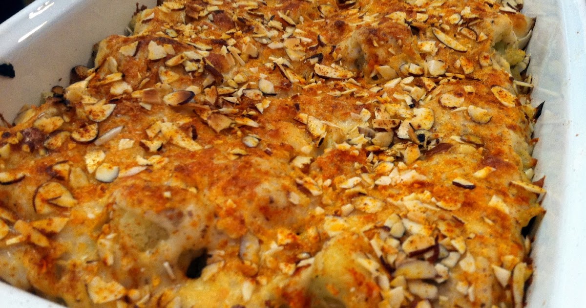 Cauliflower Gratin with Manchego and Almond Sauce