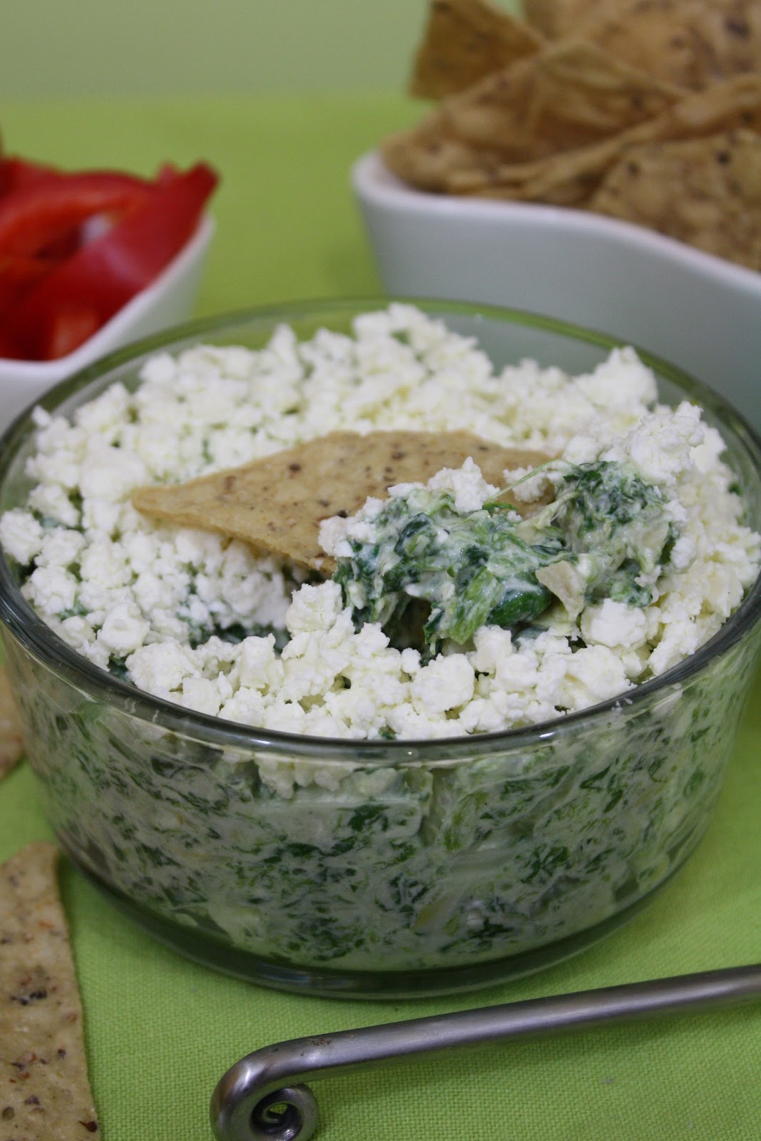 Food and Yoga for Life Spinach and Artichoke Dip with Goat Cheese