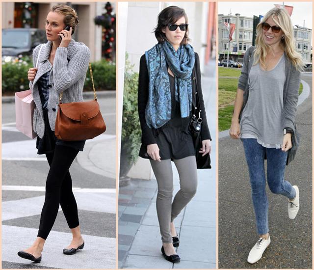 Looks com legggings: Opções para o Ano Inteiro! Sabe quando você ama usar calças jeans, mas às vezes de sente desconfortável por serem muito apertadas? Quando usa uma calcinha pequena e ela entra no lugar errado e na hora de tirar da um maior trabalho. Esses são alguns desconfortos que estão me fazendo optar cada dia mais pelas calças legging, para começar elas na sua maioria são de malha e sem zíper nem botões e que ajuda e muito, outro ponto que acho super legal é o caimento da peça no corpo. Nossa! Veste como uma luva, e é ótima para fazer sobreposições ou o jogo das três peças (para sair do obvio sabe?).