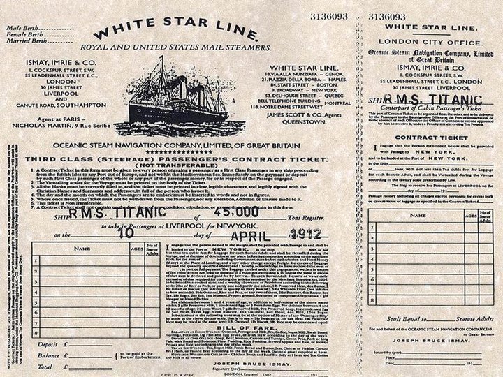 Bugger Times The Titanic ticket