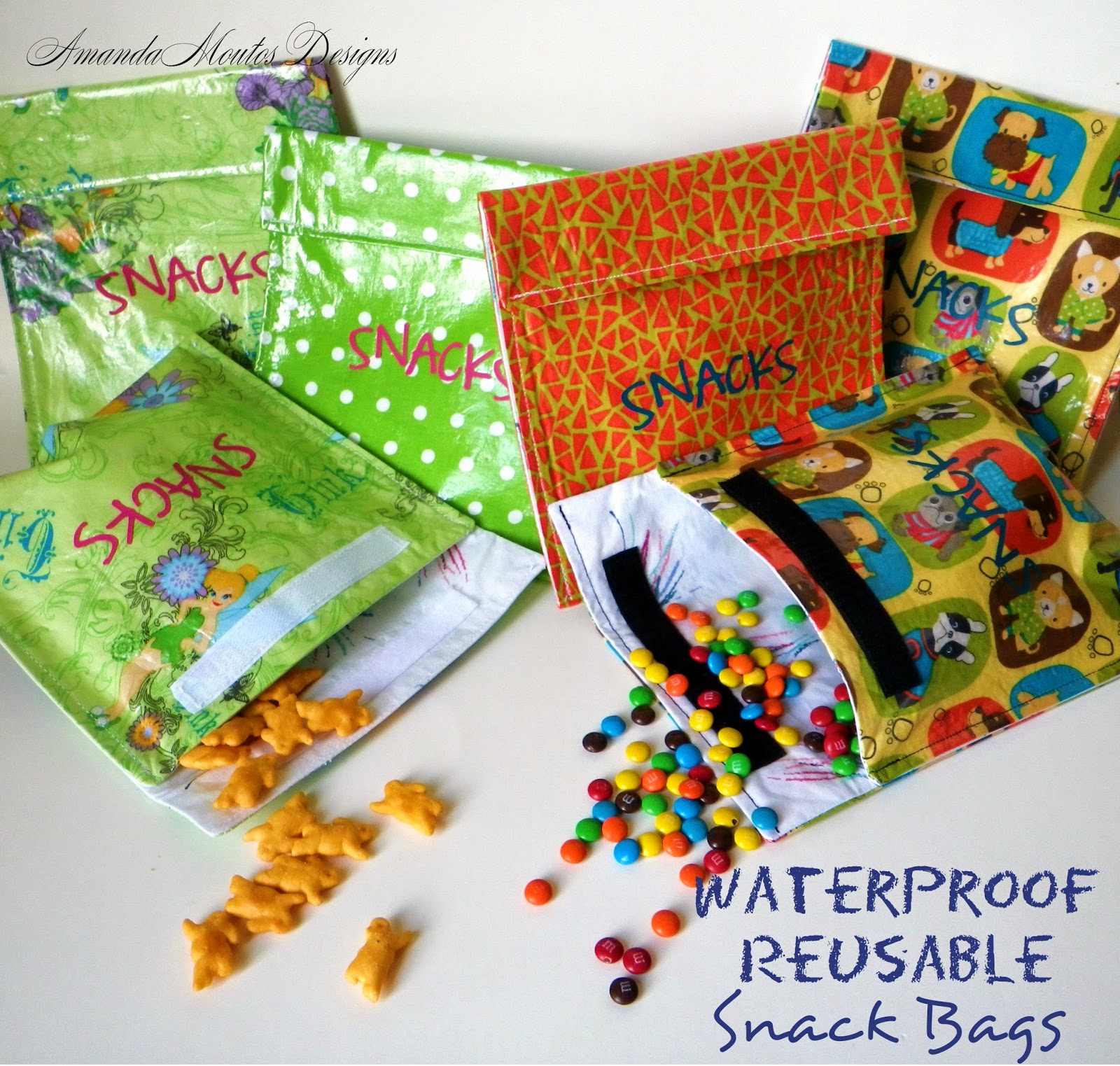 Amanda Moutos Designs Waterproof Reusable Snack Bags {A Tutorial}