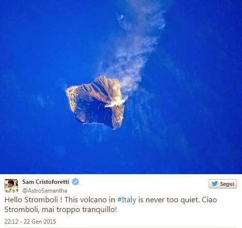 Eolie News Stromboli Vista Dallo Spazio La Foto Dell Astronauta