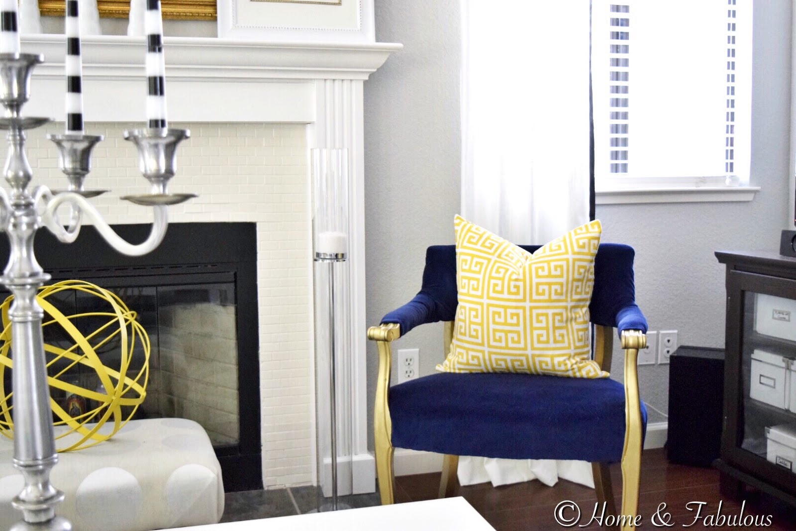Home and Fabulous ROYAL BLUE ARM CHAIR
