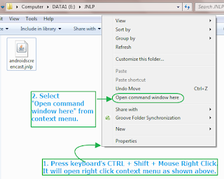 open command prompt with directory navigation