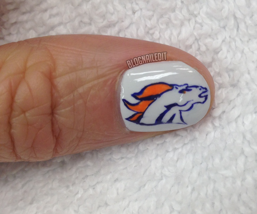 Broncos Super Bowl Nail Art