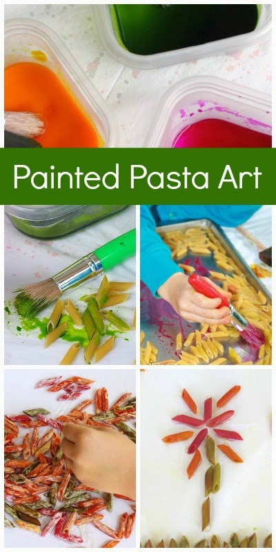 Painted pasta art for kids that ERUPTS - You don't want to miss this!