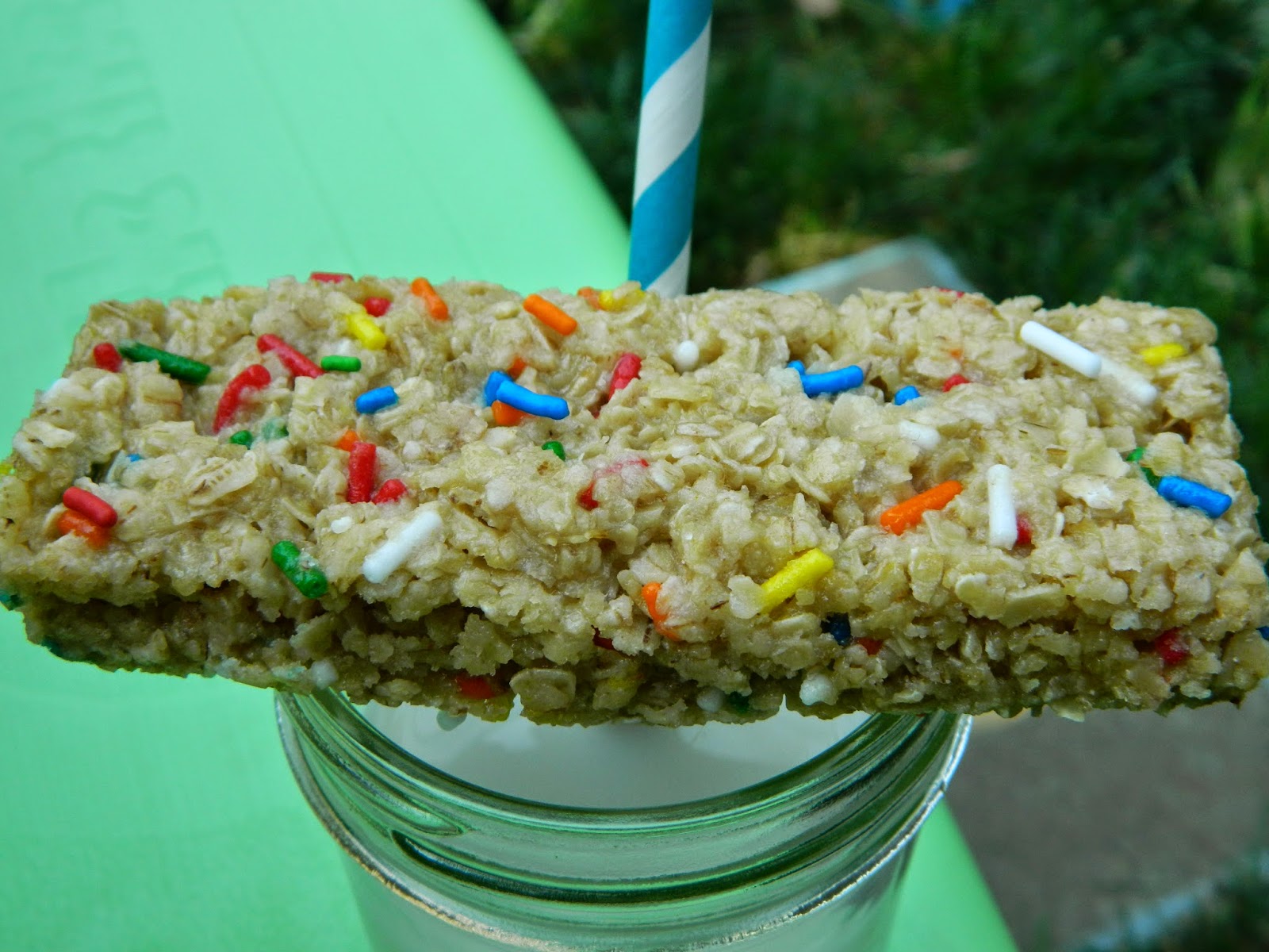 Out of the Right Brain Sprinkles make everything better! {Granola Bars}