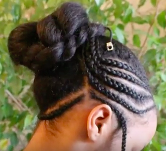 Black Teenage Girls Hairstyle Braided Updo For Tweens