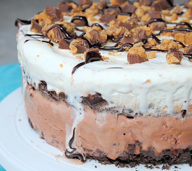 Peanut Butter and Chocolate Ice Cream Cake Crazy Little Projects