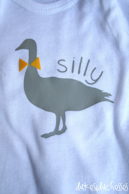 silly goose onesie for a baby