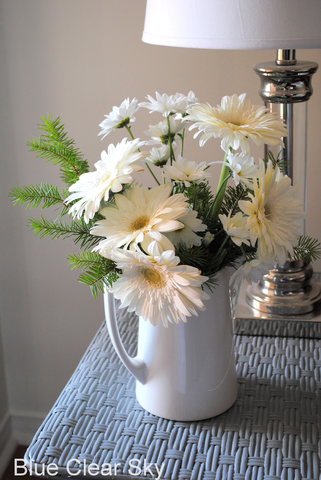 Rustic Maple Winter White Flowers