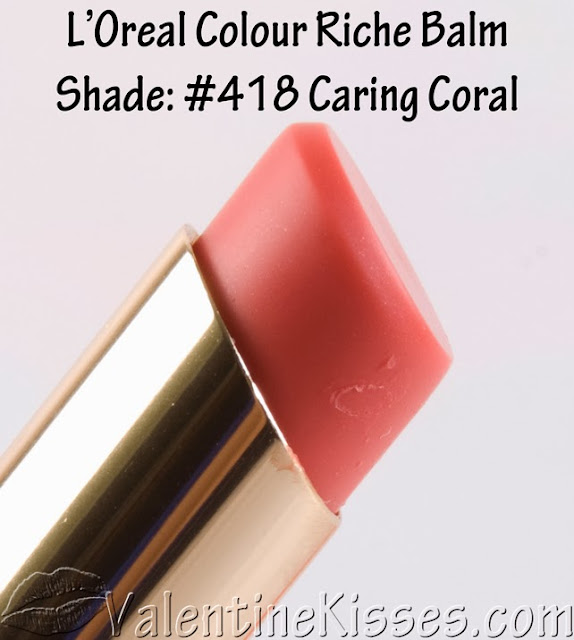 Valentine Kisses L'Oreal Colour Riche Balm in shades Rose Elixir, Caring Coral, Heavenly Berry