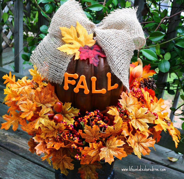 DIY Fall Decor Pumpkin Topiary Tutorial, Dollar Store Fall Crafts     Life on Lakeshore Drive