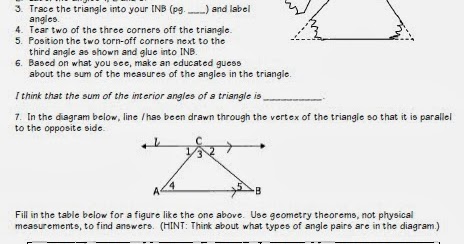 Math By Tori Triangles Unit Interior Angle Sum And