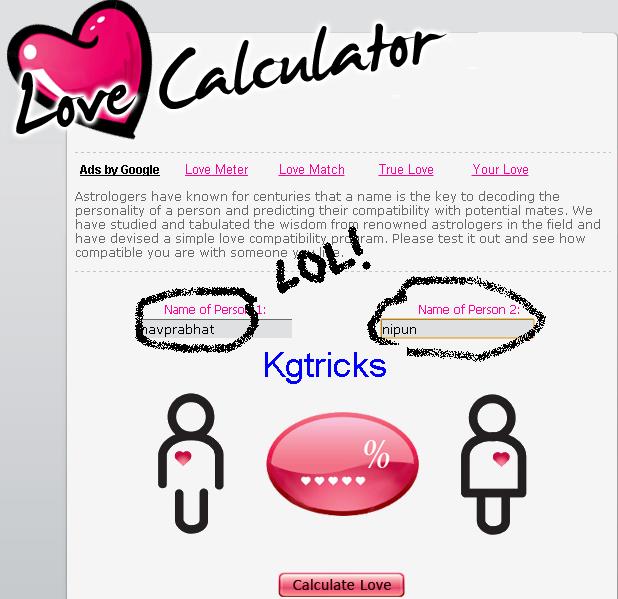 Valentine's Day Special Love Calculator Online Prank